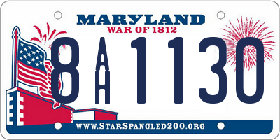 MD license plate 8AH1130