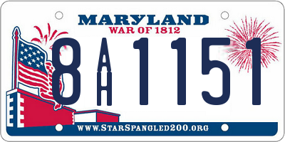 MD license plate 8AH1151