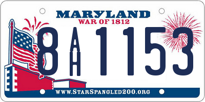 MD license plate 8AH1153