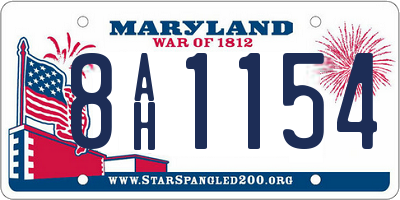 MD license plate 8AH1154