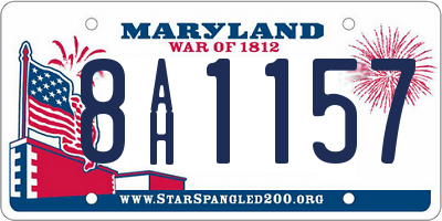 MD license plate 8AH1157