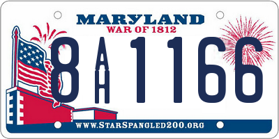 MD license plate 8AH1166