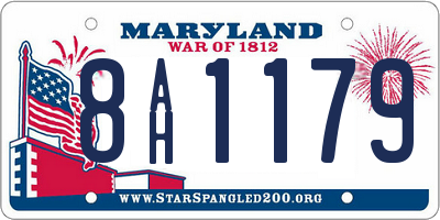 MD license plate 8AH1179