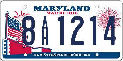 MD license plate 8AH1214
