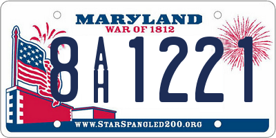 MD license plate 8AH1221