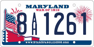 MD license plate 8AH1261