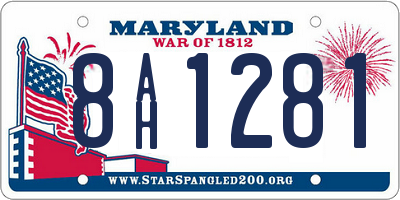 MD license plate 8AH1281
