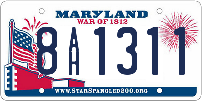 MD license plate 8AH1311