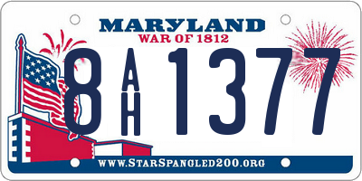 MD license plate 8AH1377