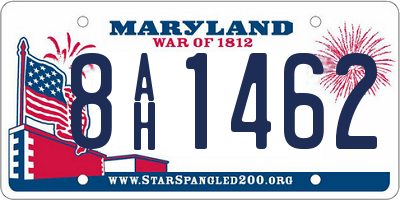 MD license plate 8AH1462