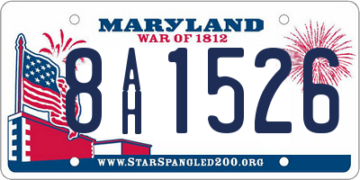 MD license plate 8AH1526