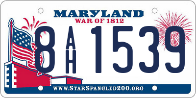 MD license plate 8AH1539