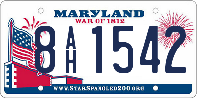 MD license plate 8AH1542