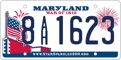 MD license plate 8AH1623