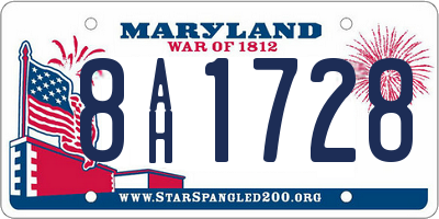 MD license plate 8AH1728