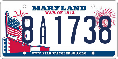 MD license plate 8AH1738