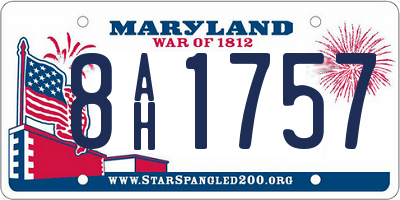 MD license plate 8AH1757