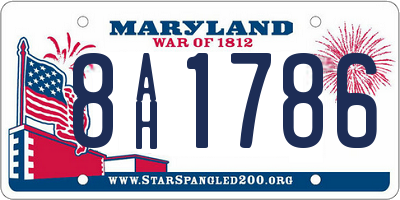 MD license plate 8AH1786