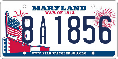 MD license plate 8AH1856