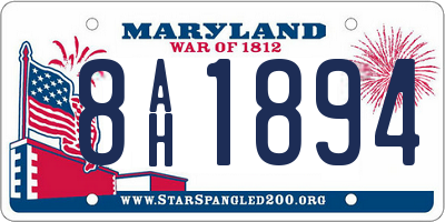 MD license plate 8AH1894