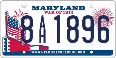 MD license plate 8AH1896