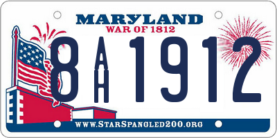 MD license plate 8AH1912