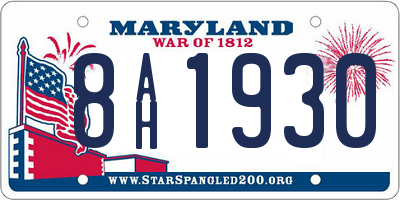 MD license plate 8AH1930