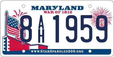 MD license plate 8AH1959