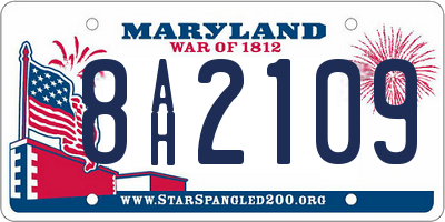 MD license plate 8AH2109