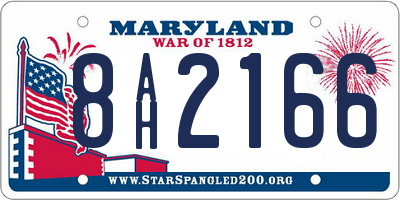 MD license plate 8AH2166