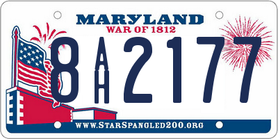 MD license plate 8AH2177