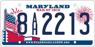 MD license plate 8AH2213