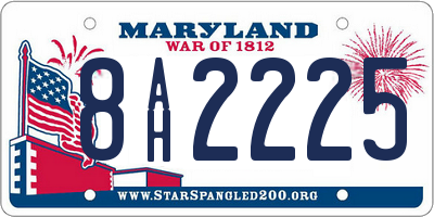 MD license plate 8AH2225