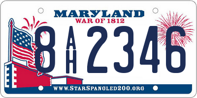 MD license plate 8AH2346