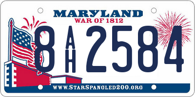 MD license plate 8AH2584
