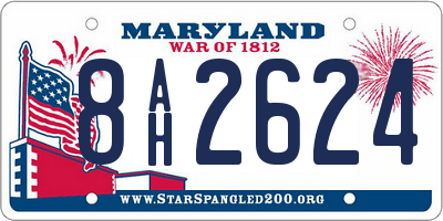 MD license plate 8AH2624