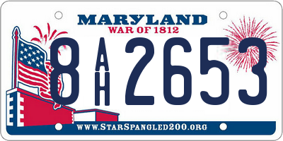 MD license plate 8AH2653