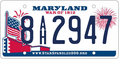 MD license plate 8AH2947