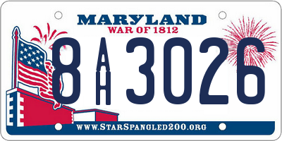 MD license plate 8AH3026