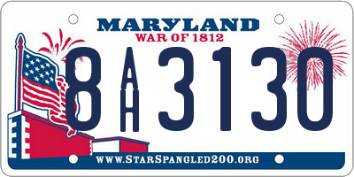 MD license plate 8AH3130