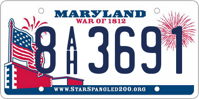 MD license plate 8AH3691