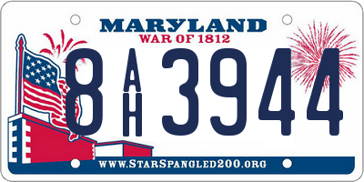 MD license plate 8AH3944