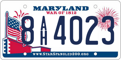 MD license plate 8AH4023