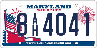 MD license plate 8AH4041