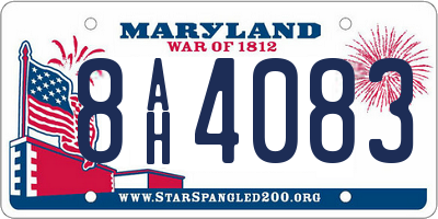 MD license plate 8AH4083