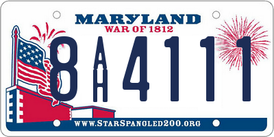 MD license plate 8AH4111