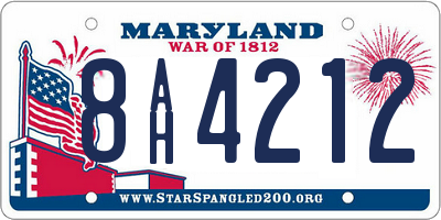 MD license plate 8AH4212