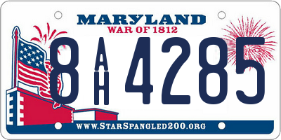 MD license plate 8AH4285