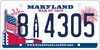 MD license plate 8AH4305