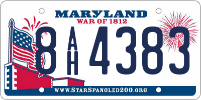 MD license plate 8AH4383